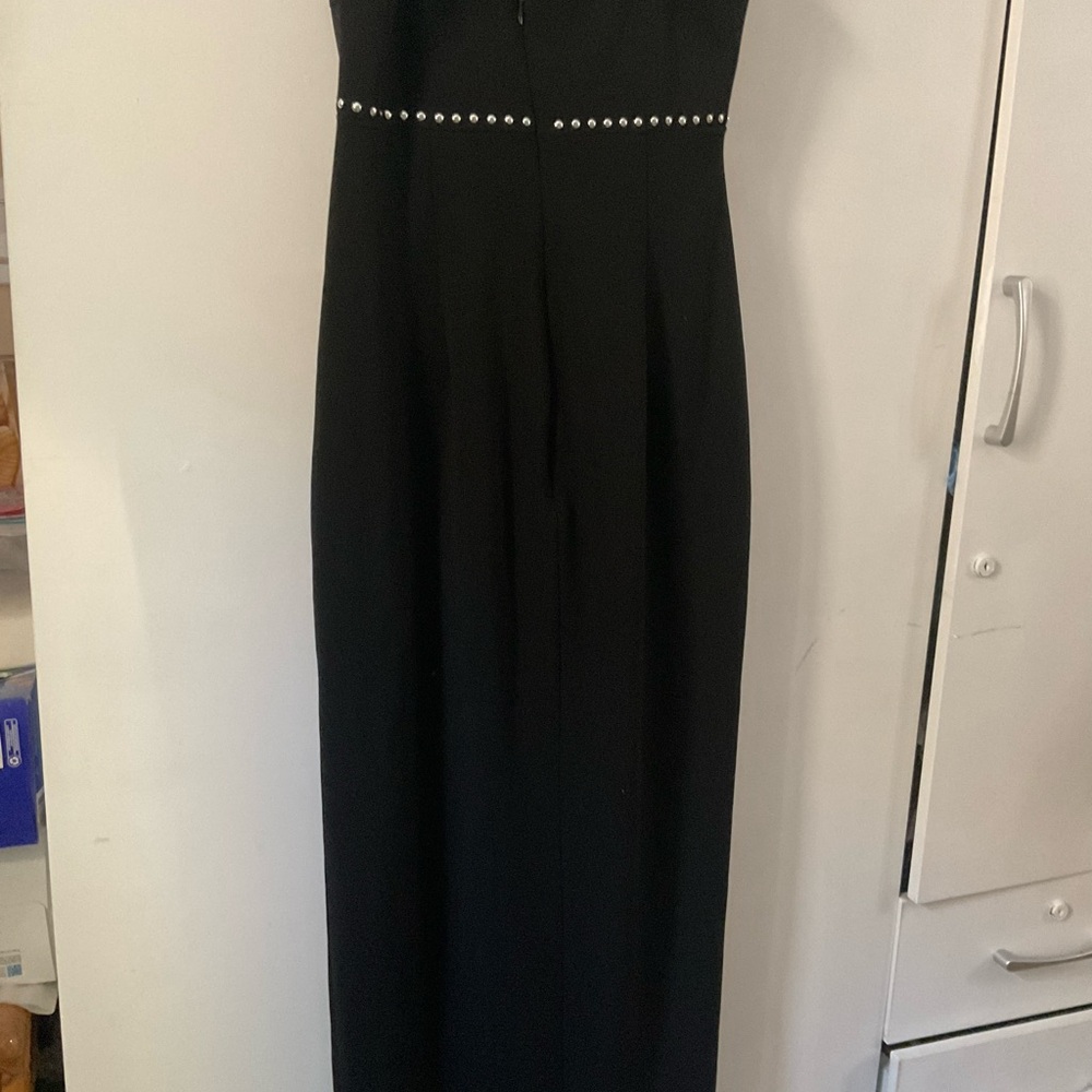 Classic Black Evening Dress with Stud Detail - Picture 5 of 6